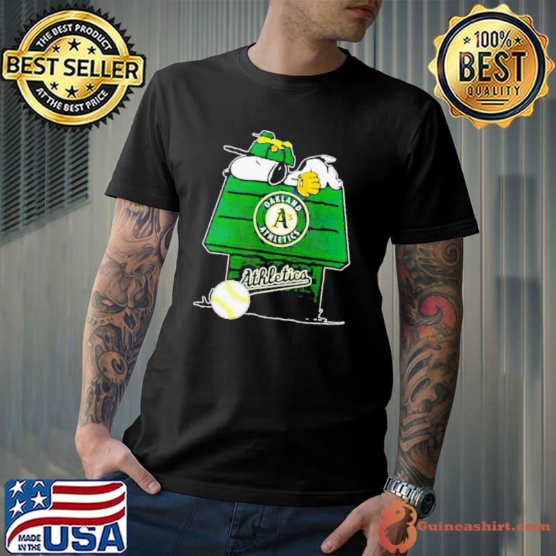 Oakland Athletics Snoopy And Woodstock The Peanuts Baseball Shirt