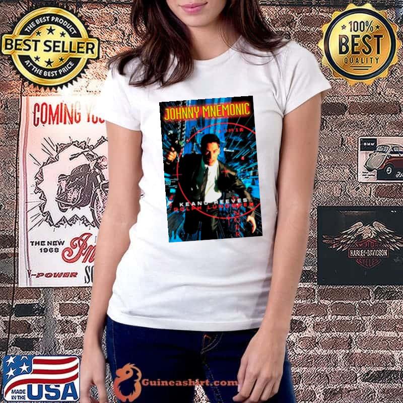 Original johnny Mnemonic Keanu Reeves Dolph Lundgren poster shirt