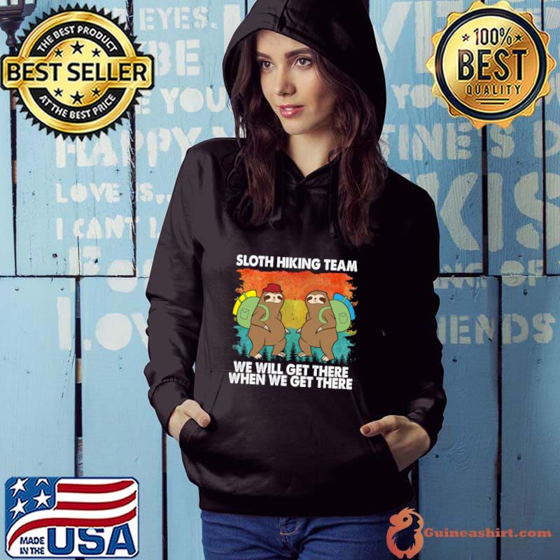 Peaceful Sloth Hiking Team We Will Get There When We Get There Retro T-Shirt