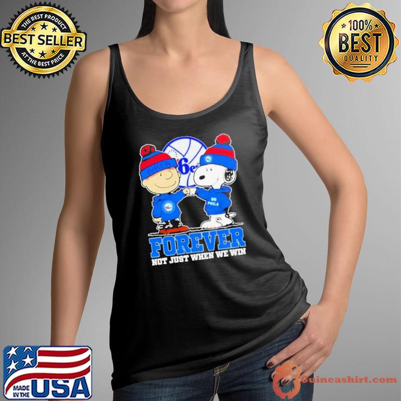Philadelphia 76ers NBA Snoopy And Charlie Brown Forever Not Just When We Win 2024 Shirt