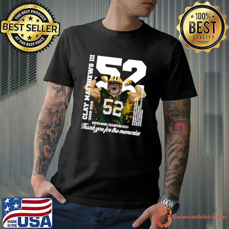 Premium clay Mathews III Thank You For The Memories Super Bowl Champion T-Shirt