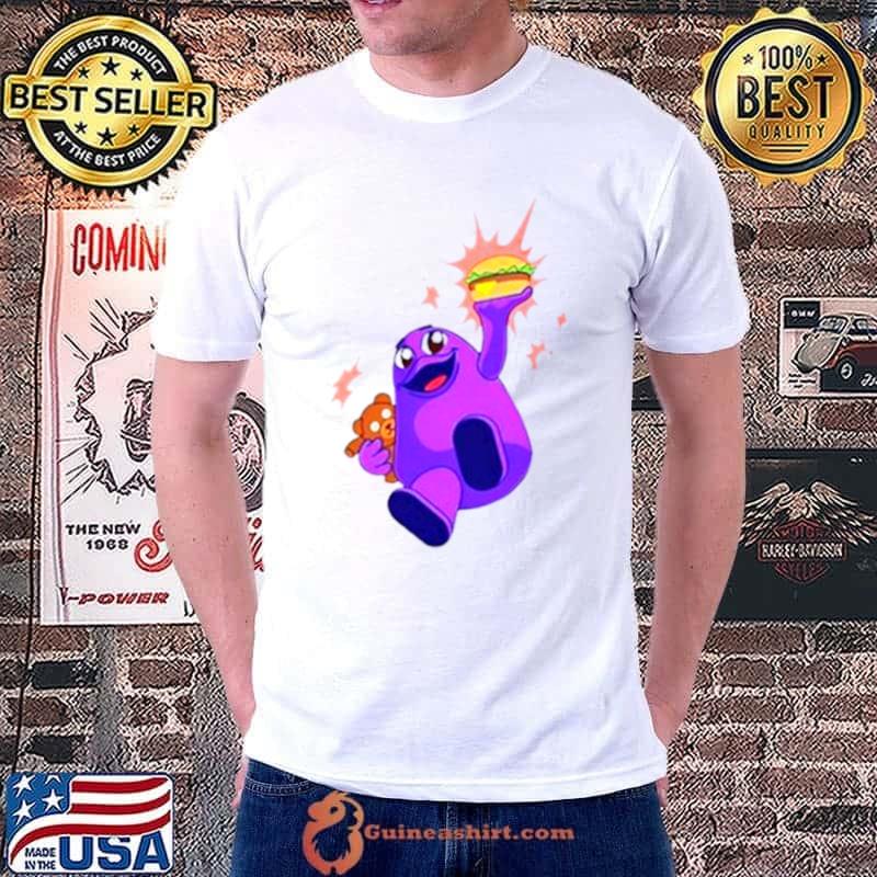 Purple shake hamburger shirt