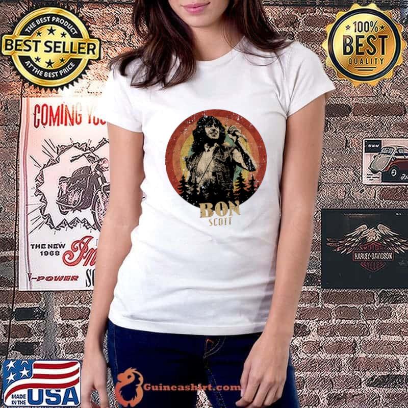Retro Sunset Bon Scott Australian singer and songwriter T-Shirt