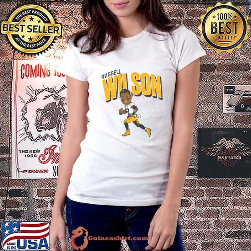 Russell Wilson American football quarterback for the Pittsburgh Steelers Caricature T-Shirt