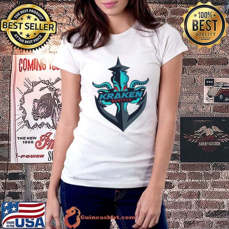 Seattle Kraken Anchor Octopus Eye Red shirt