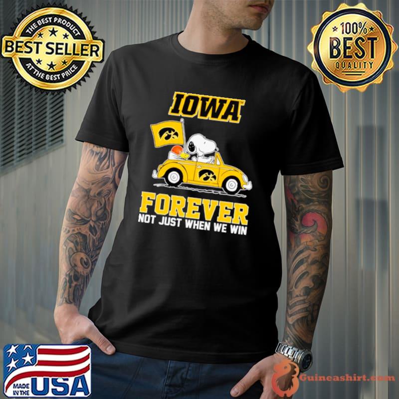 Snoopy and WoodStock Iowa Hawkeyes basketball forever fan not just when win shirt