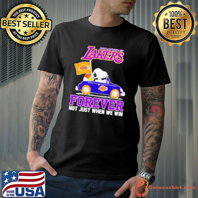 Snoopy and WoodStock Los Angeles Lakers basketball forever fan not just when win s Unisex