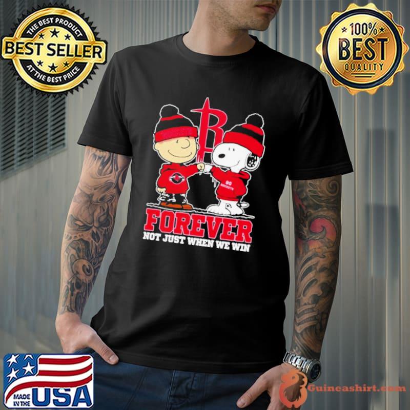 Snoopy Fist Bump Charlie Brown Houston Rockets Forever Not Just When We Win Shirt Unisex