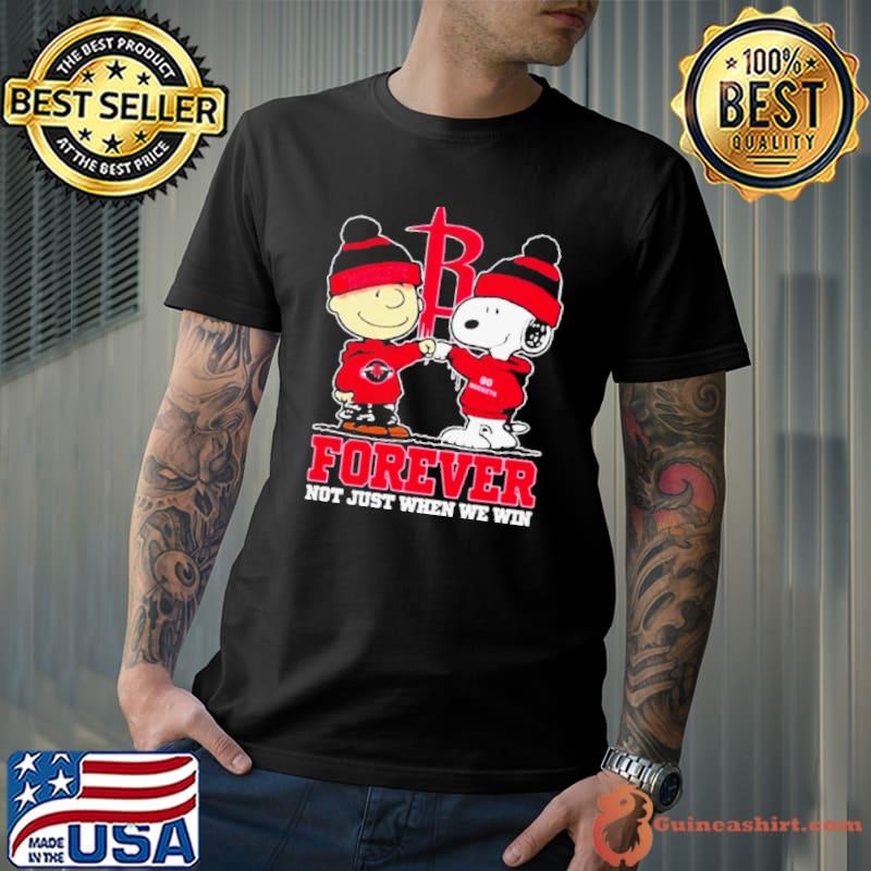 Snoopy Fist Bump Charlie Brown Houston Rockets Forever Not Just When We Win Shirts Unisex