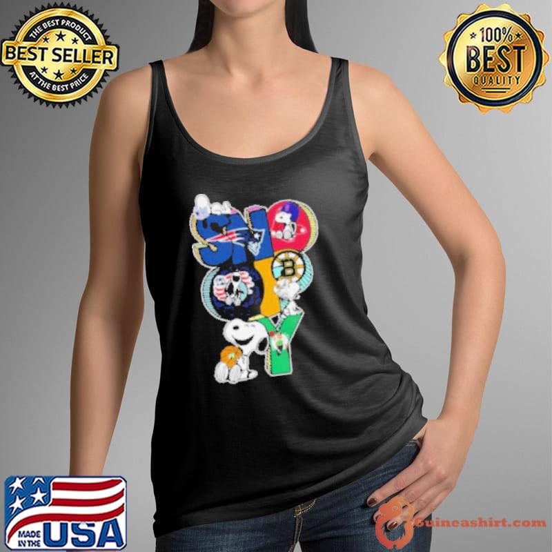 Snoopy Patriots Red Sox Bruins And Celtics Shirt