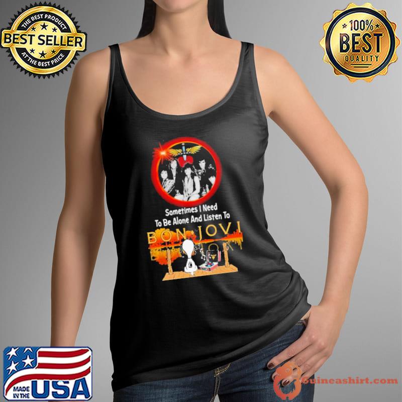 Snoopy Watching Sometimes I Need To Be Alone And Listen To Bon Jovi Shirt