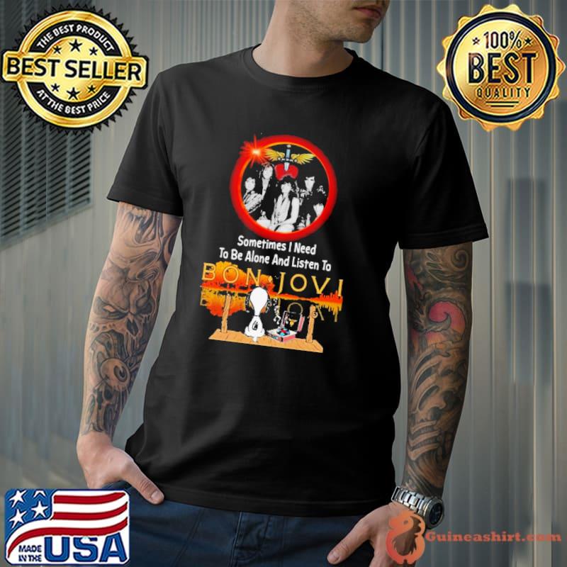 Snoopy Watching Sometimes I Need To Be Alone And Listen To Bon Jovi Shirt Unisex