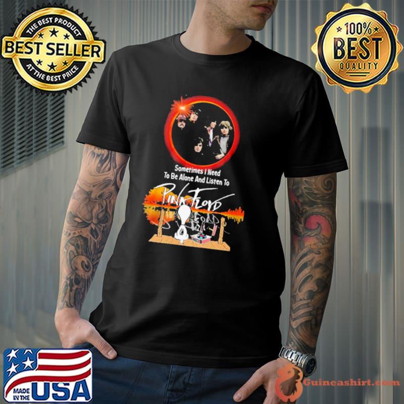 Snoopy Watching Sometimes I Need To Be Alone And Listen To Pink Floyd Shirt Unisex