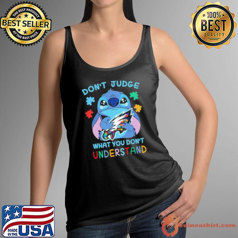 Stitch Philadelphia Eagles Autism Awareness Don’t Judge What you Don’t Understand Shirt