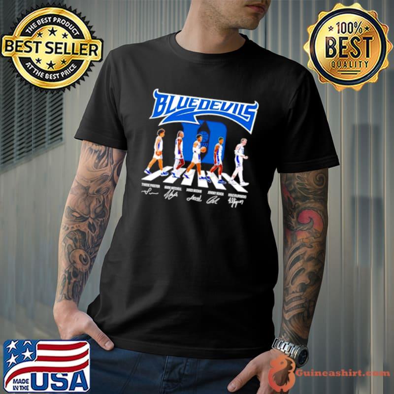 The Blue Devils Basketball Abbey Road Proctor Mitchell Mccain Roach And Filipowski Signatures Shirt Unisex
