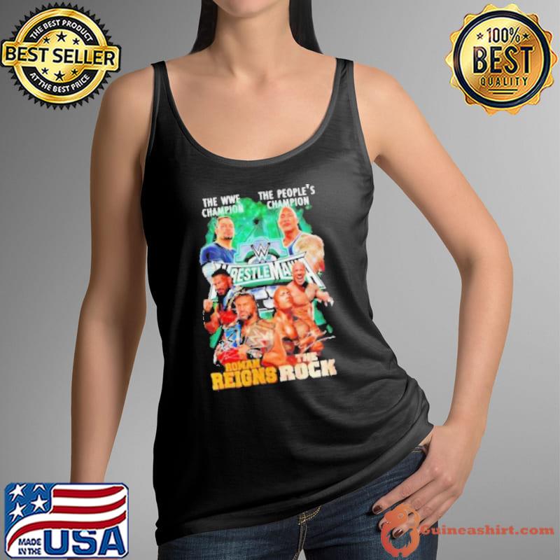 The WWE Champion Roman Reigns and The People’s Champion The Rock s Tank Top