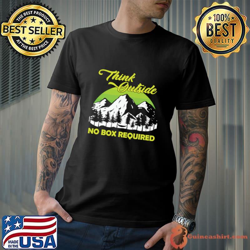 Think outside no box required mountain retro T-Shirt Unisex