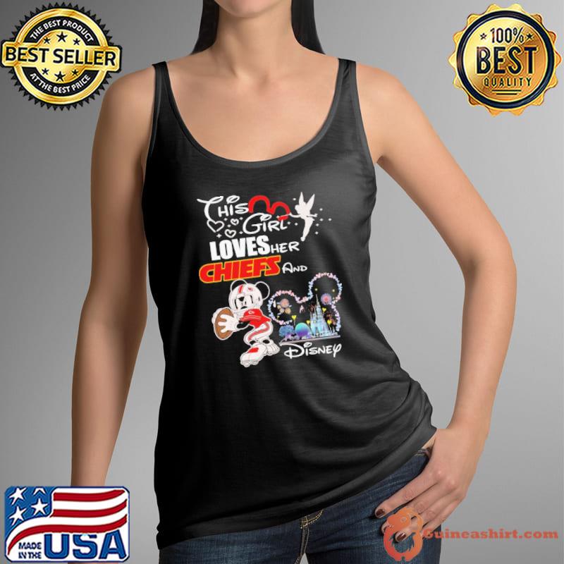 This girl loves her chiefs and disney mickey shirt