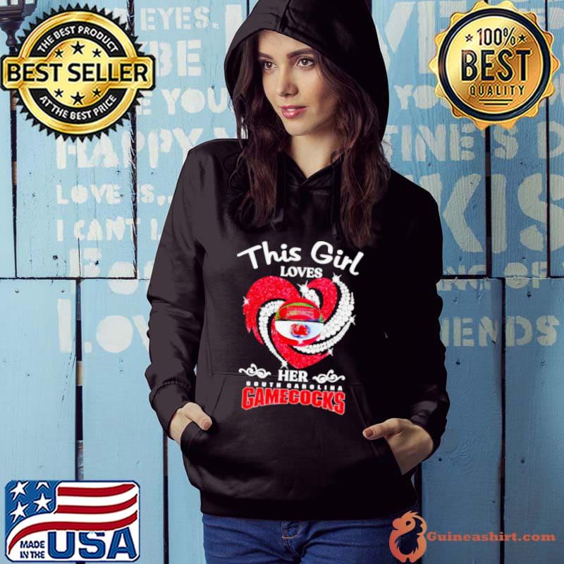 This girl loves her South Carolina Gamecocks diamond heart shirt