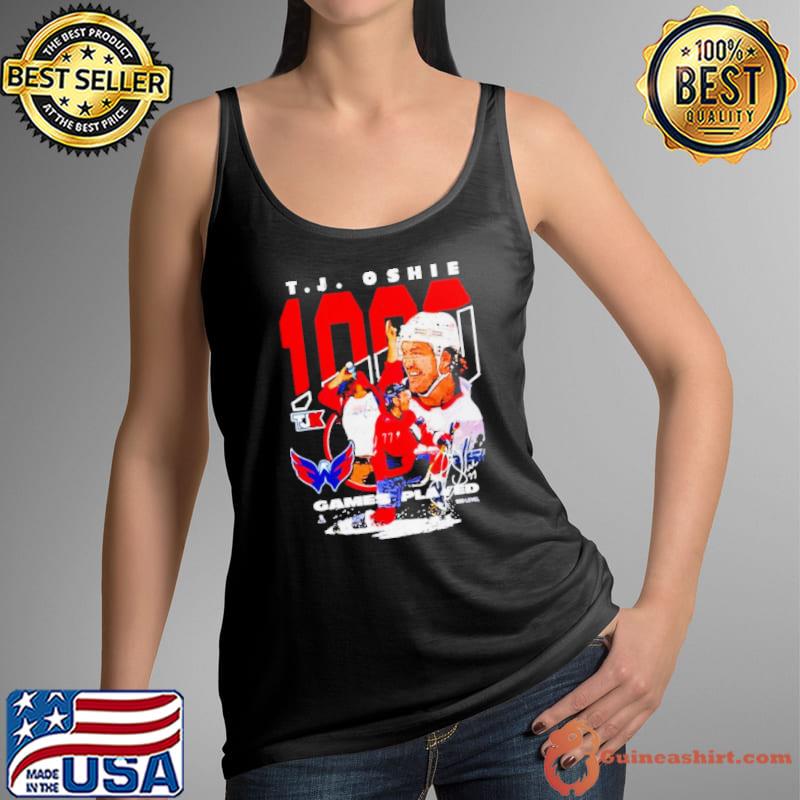 Tj Oshie Washington Capitals 1000 Games Played signature shirt