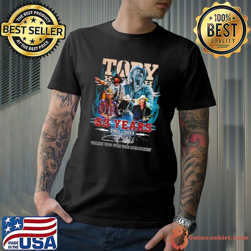 Toby Keith Guitar 63 Years 1961 2024 Thank You For The Memories Signature Shirt