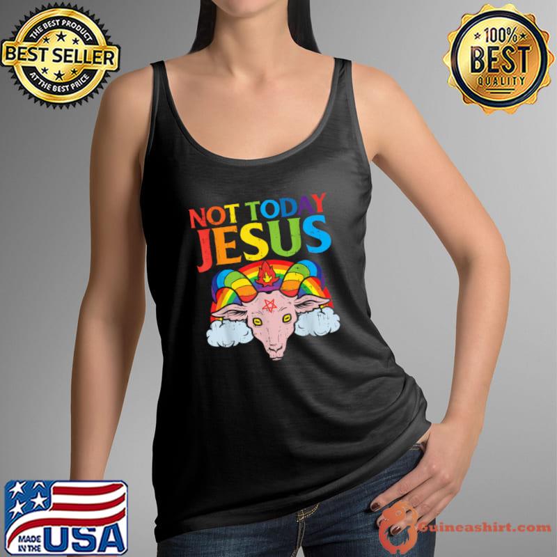 Today Not Jesus Satan Goat Satanic Rainbow Satanism T-Shirt Tank Top