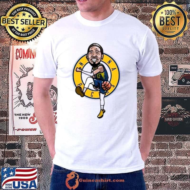 Tyrese Haliburton Indiana Pacers player cartoon shirt