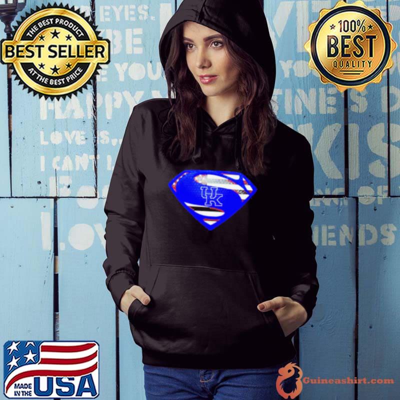 USA Flag Inside Kentucky Wildcats Superman shirt