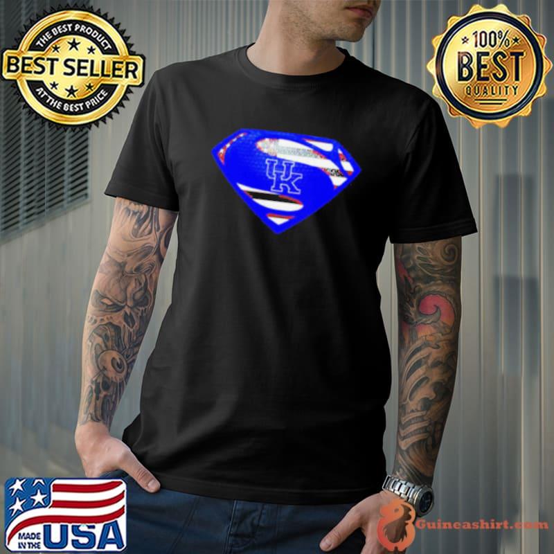 USA Flag Inside Kentucky Wildcats Superman s Unisex