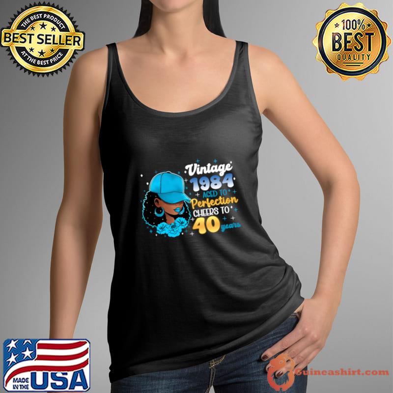 Vintage 1984 aced to perfection cheers to 40 years black women T-Shirt
