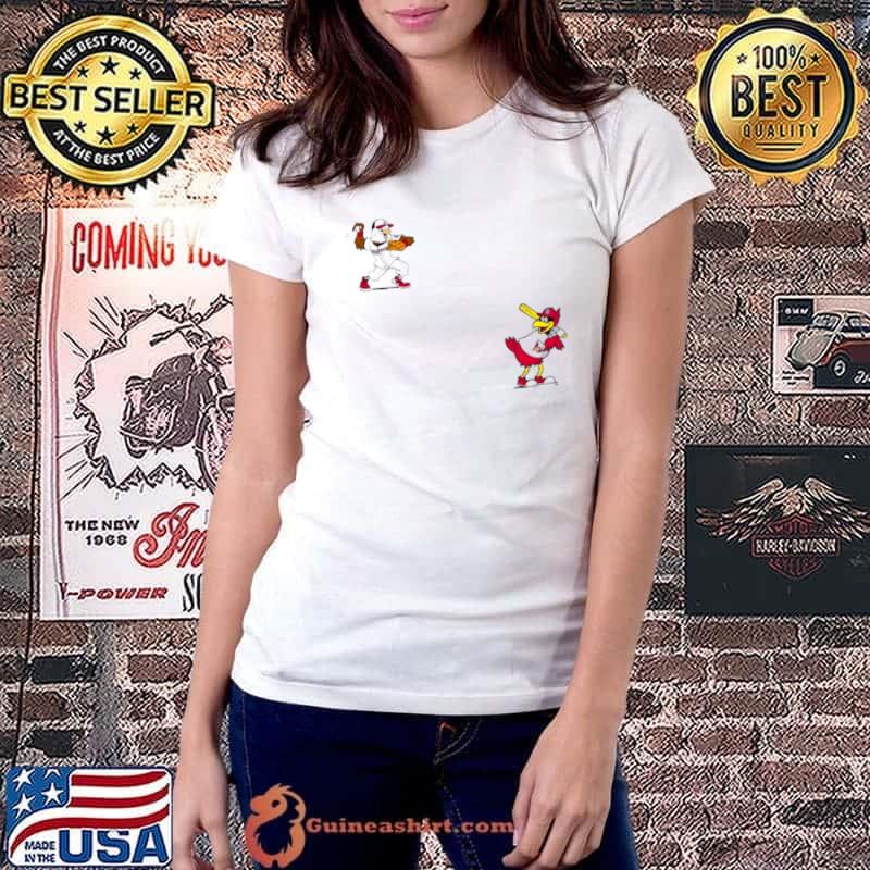 Washington Nationals VS St. Louis Cardinals MLB 2024 mascot cartoon baseball shirt