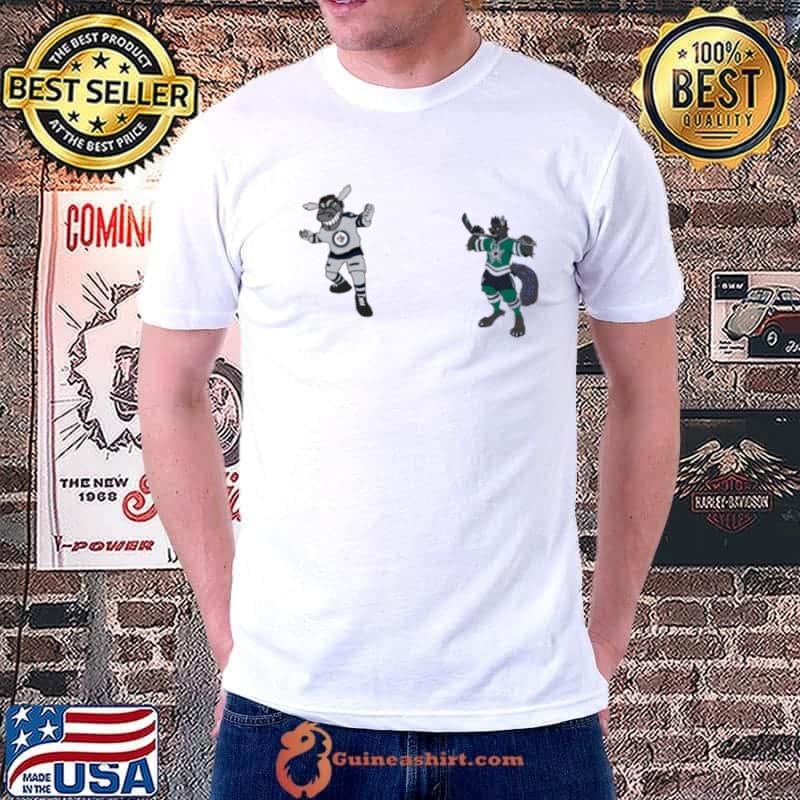 Winnipeg Jets VS Dallas Stars NHL 2024 mascot cartoon hockey shirt