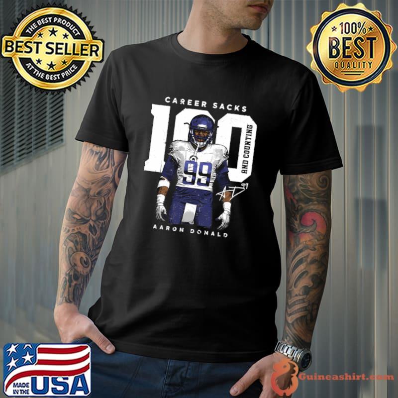 Aaron Donald American former football defensive tackle Los Angeles R 100 Sacks T-Shirt Unisex