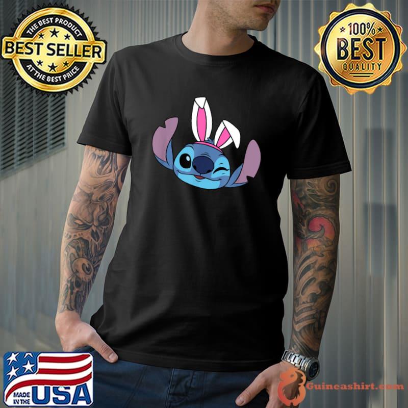 Amazon Essentials Disney Stitch Winking Spring Easter Bunny Ears Shirt Unisex