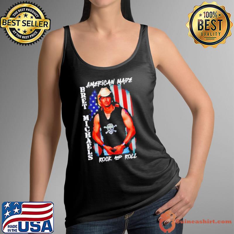Bret Michaels rock and roll USA flag shirt