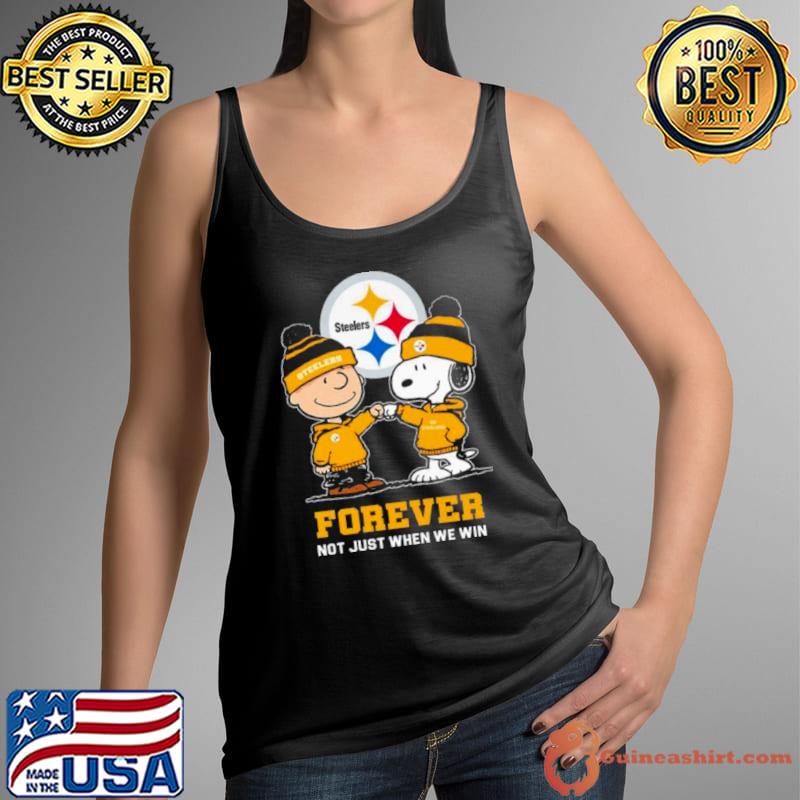 Charlie Brown Fist Bump Snoopy Pittsburgh Steelers Forever Not Just When We Win Shirt Tank Top