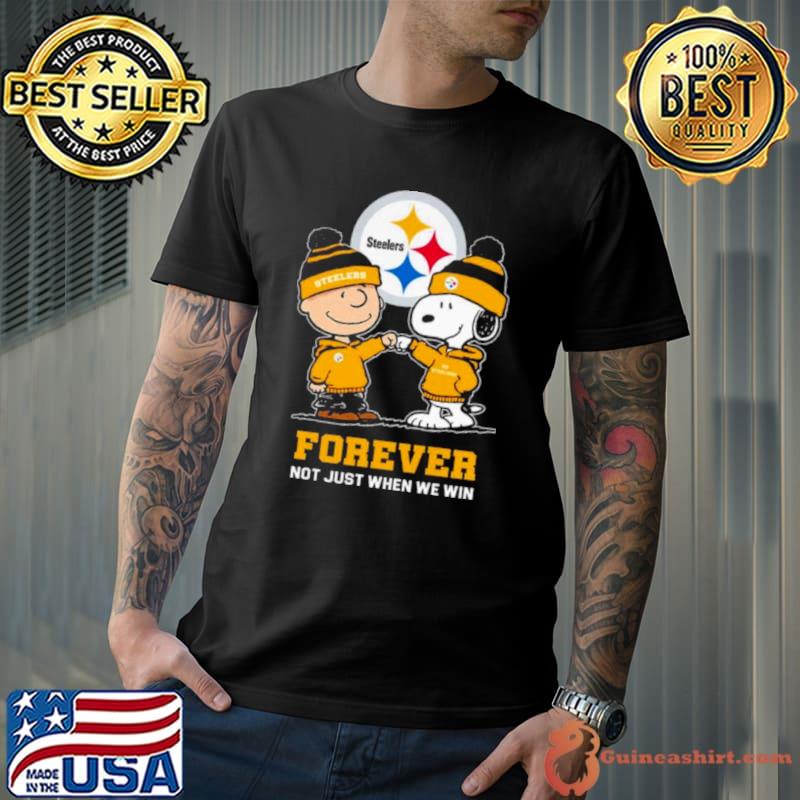 Charlie Brown Fist Bump Snoopy Pittsburgh Steelers Forever Not Just When We Win Shirt