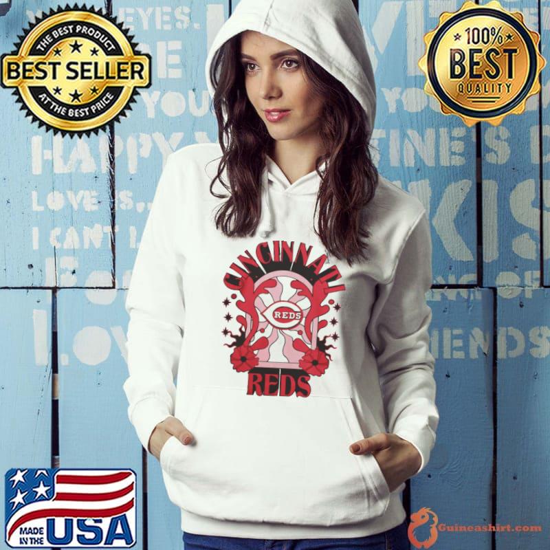 Cincinnati Reds New Era White Ringer Shirt Hoodie