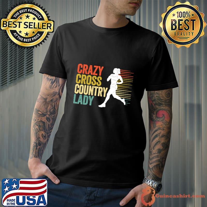 Crazy XC Cross Country Runner Coach Retro T-Shirt Unisex