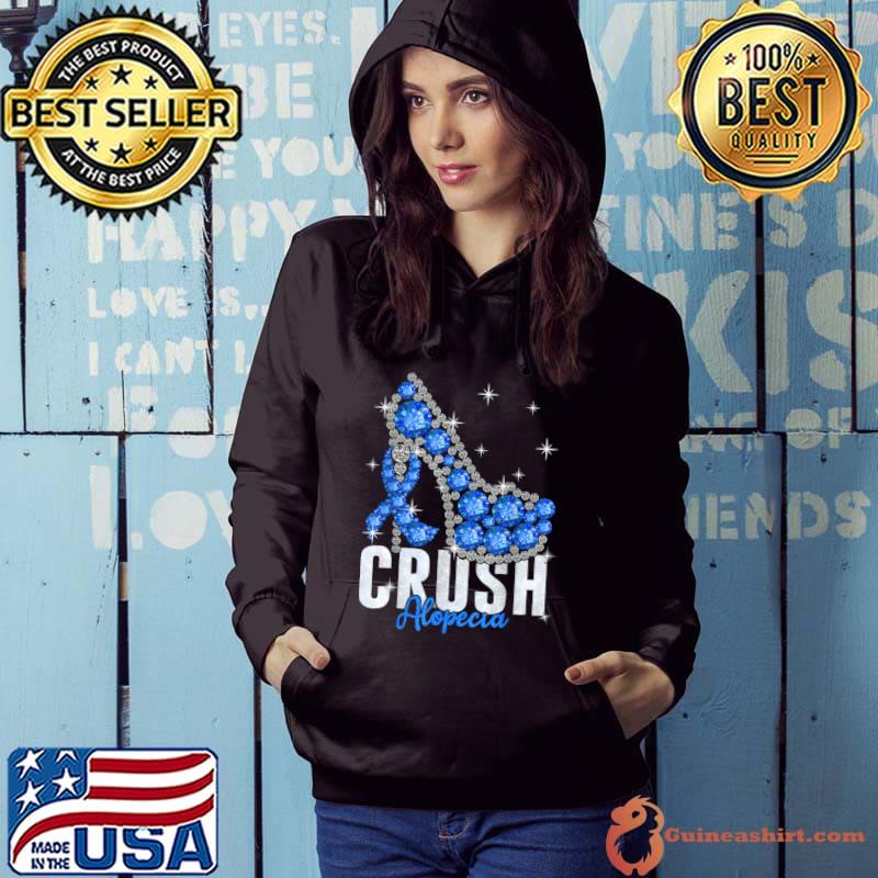 Crush Alopecia Twinkle Ribbon Support Awareness High Heel Diamond T-Shirt Hoodie