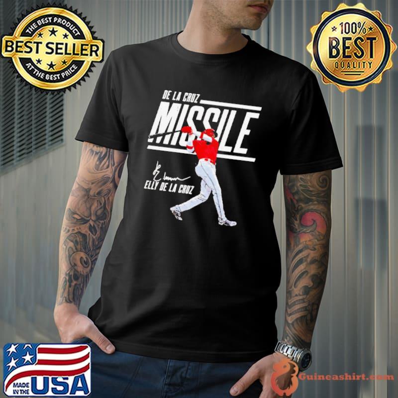 De La Cruz missile Elly De La Cruz Cincinnati Reds signature shirt