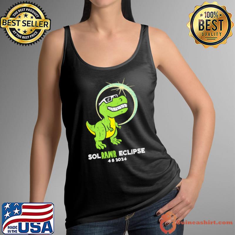 Dino Total Solar Eclipse 2024 April 8 Toddler Boys Kids Shirt