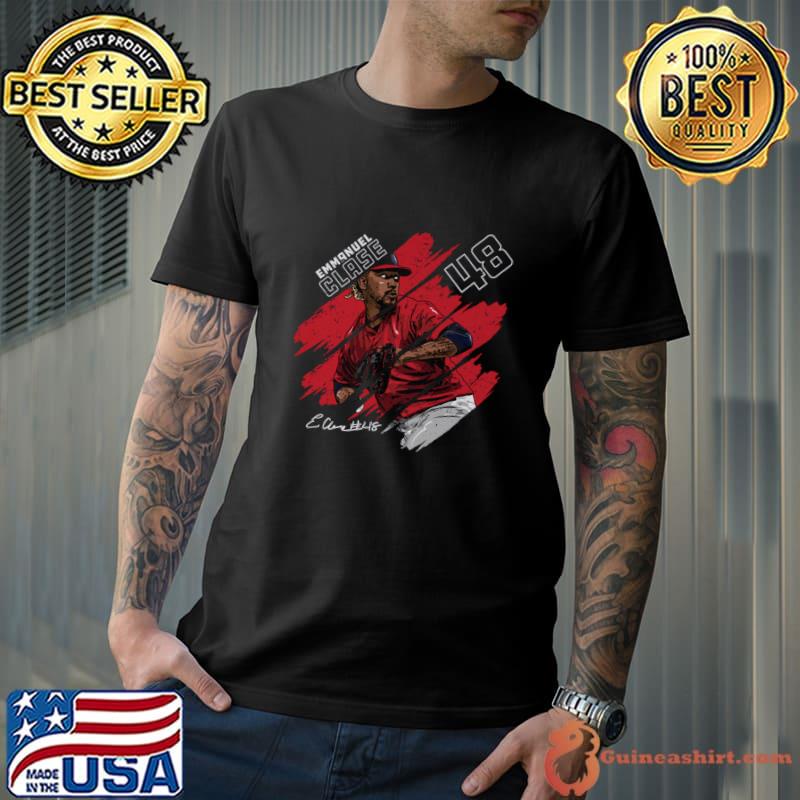 Emmanuel Clase Dominican professional baseball pitcher Cleveland Stripes T-Shirt