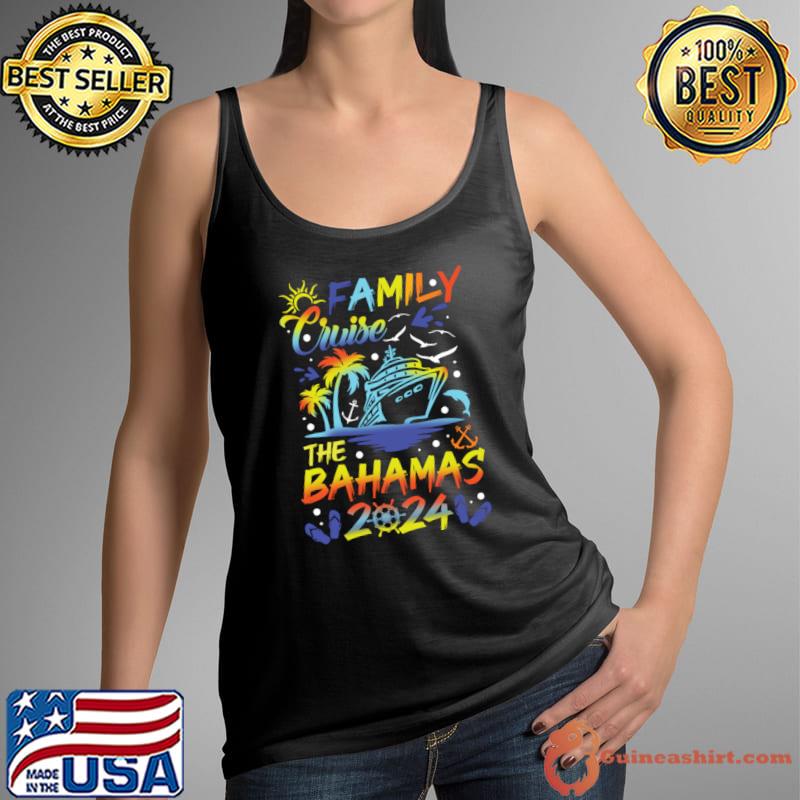 Family Cruise The Bahamas 2024 Palms Tree Colors T-Shirt