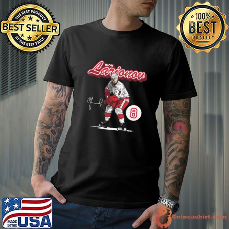 Igor Larionov Russian ice hockey coach sports agent Detroit Retro Script T-Shirt