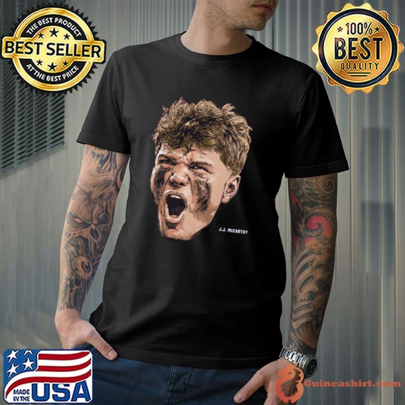 J.J. McCarthy American football quarterback Minnesota Portrait T-Shirt Unisex