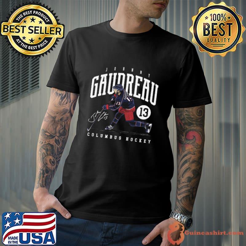 Johnny Gaudreau American professional ice hockey winger Columbus Game Signature T-Shirt