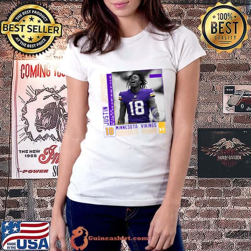 Justin Jefferson American football wide receiver Paper Poster T-Shirt Ladiestee
