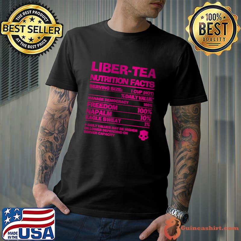 Liber-tea Nutrition facts Gradient pink colors T-Shirt