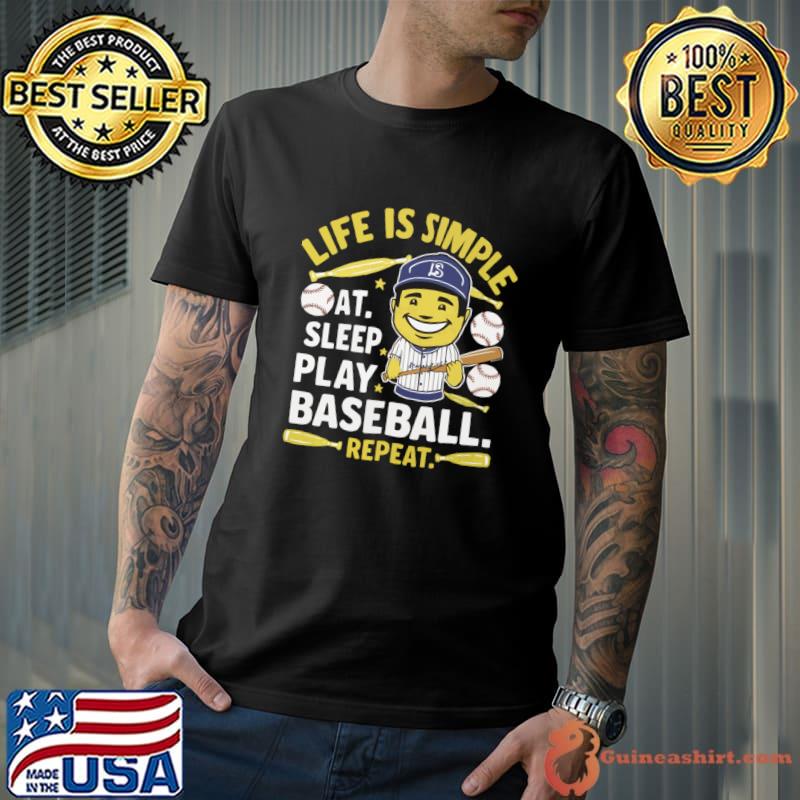 Life is Simple Eat Sleep Play Baseball Repeat T-Shirt Unisex
